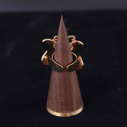 Vintage Enamel Star Chic Open Ring