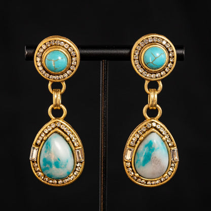 Vintage Elegant Polished Statement Earrings Handcrafted Design