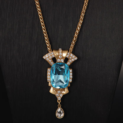 Vintage Crystal Luxury Stone Inlay Necklace for Ladies