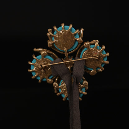 Vintage Natural Stone Floral Classic Handcrafted Brooches Timeless Style