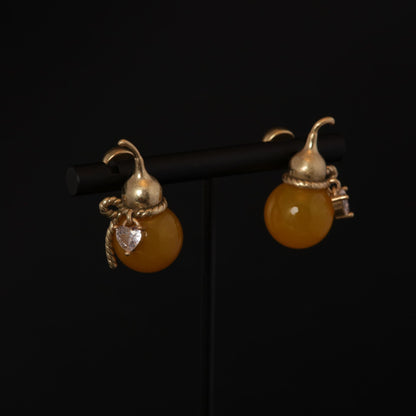 Vintage Agate Timeless Statement Earrings Handcrafted Design