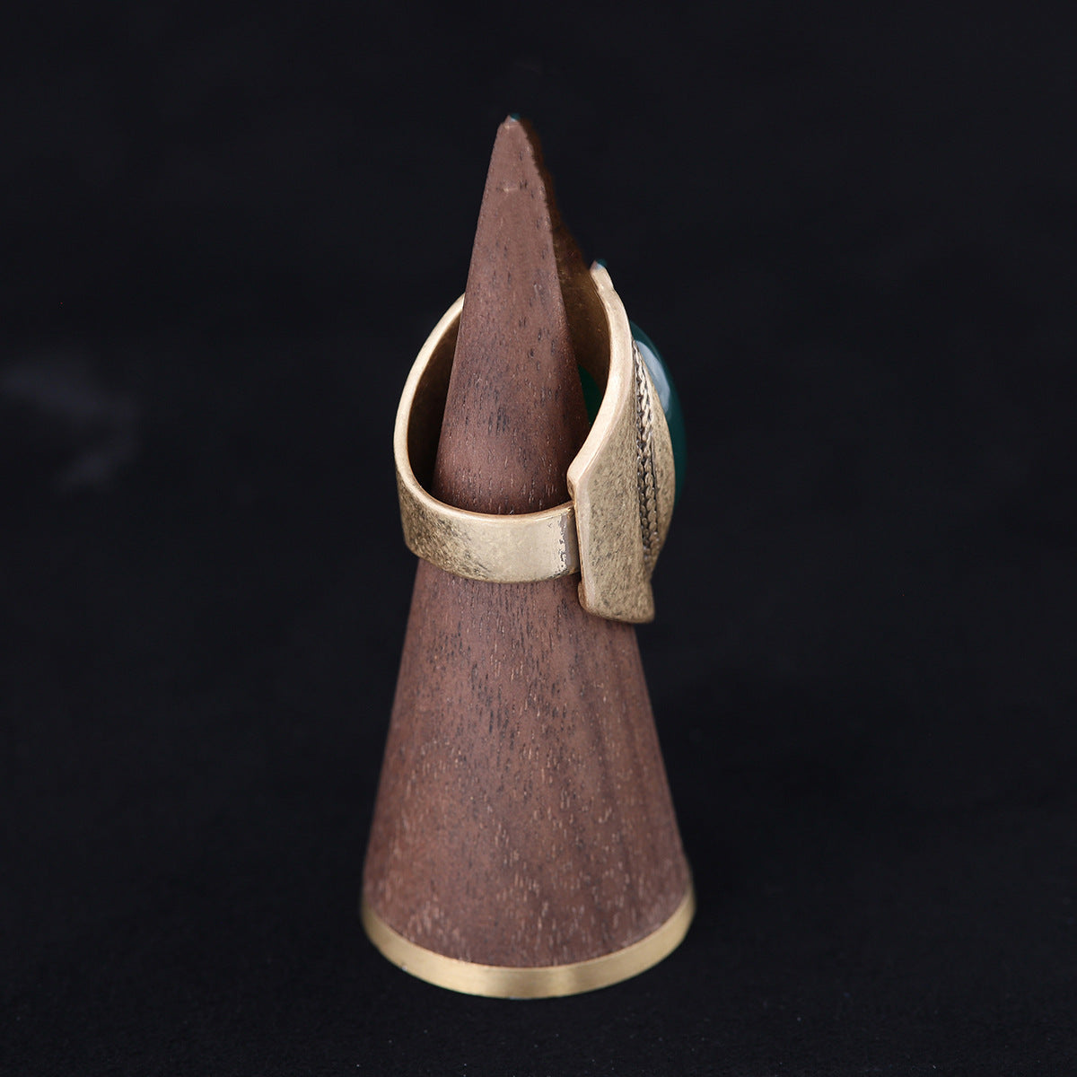 Vintage Agate Geometric Chic Open Ring