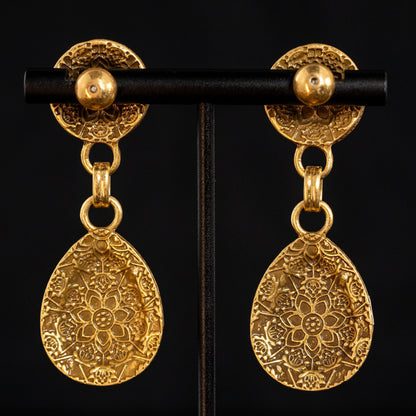 Vintage Elegant Polished Statement Earrings Handcrafted Design
