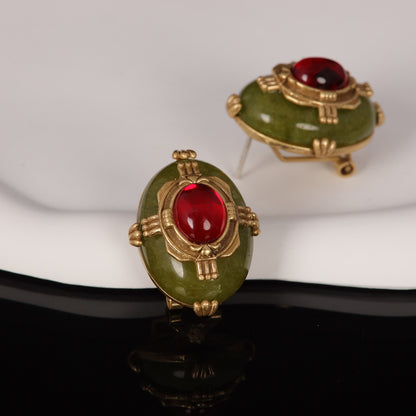 Vintage Cubic Zirconia Artisan Handcrafted Earrings for Women