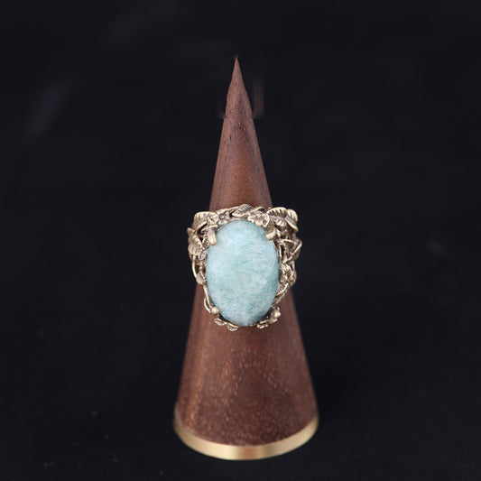 Vintage Natural Stone Geometric Timeless Open Ring Handcrafted Design