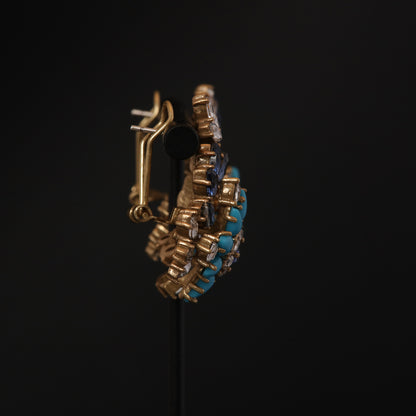 Vintage Luxury Stone Inlay Earrings Timeless Style