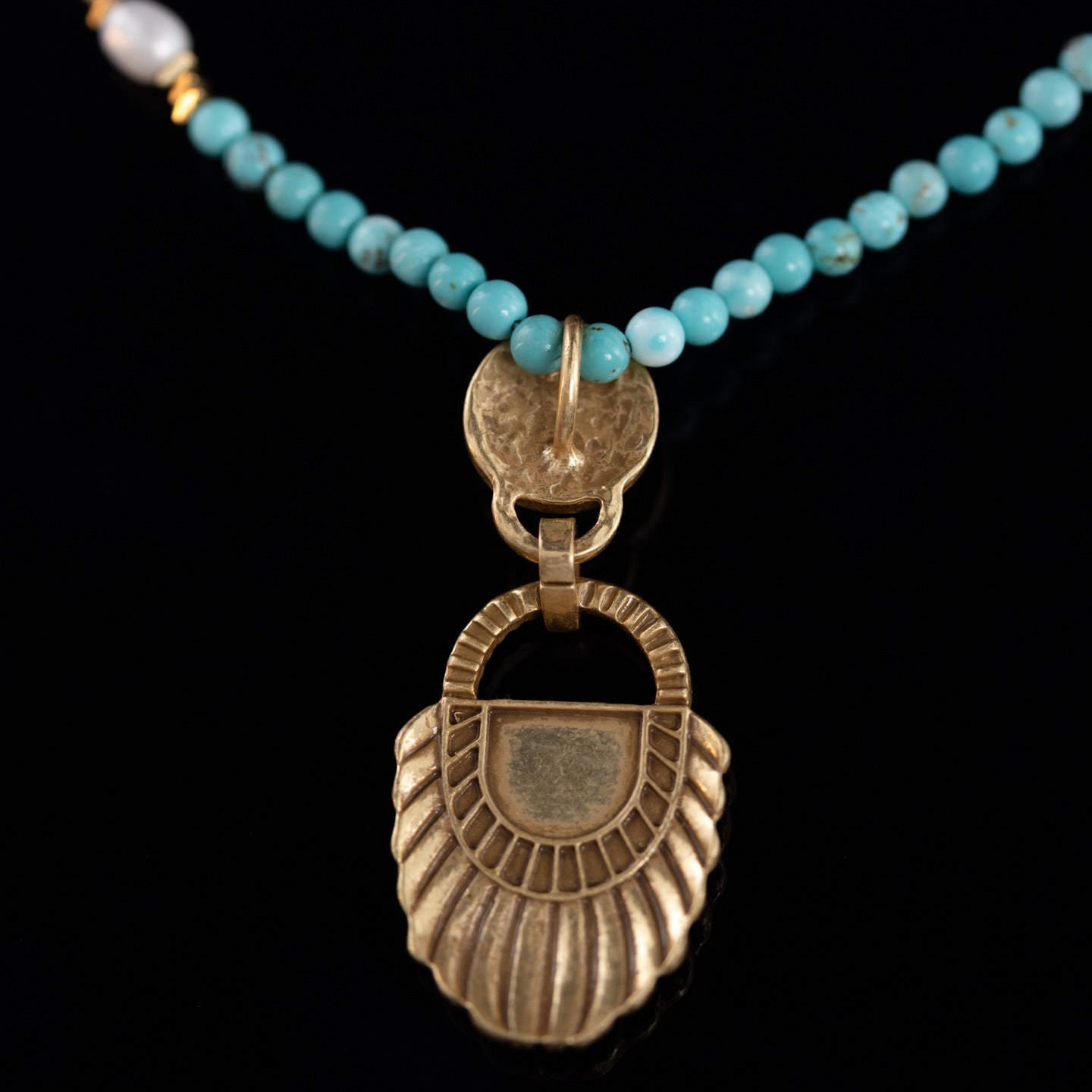 Vintage Natural Stone Geometric Luxury Necklace Handcrafted Design