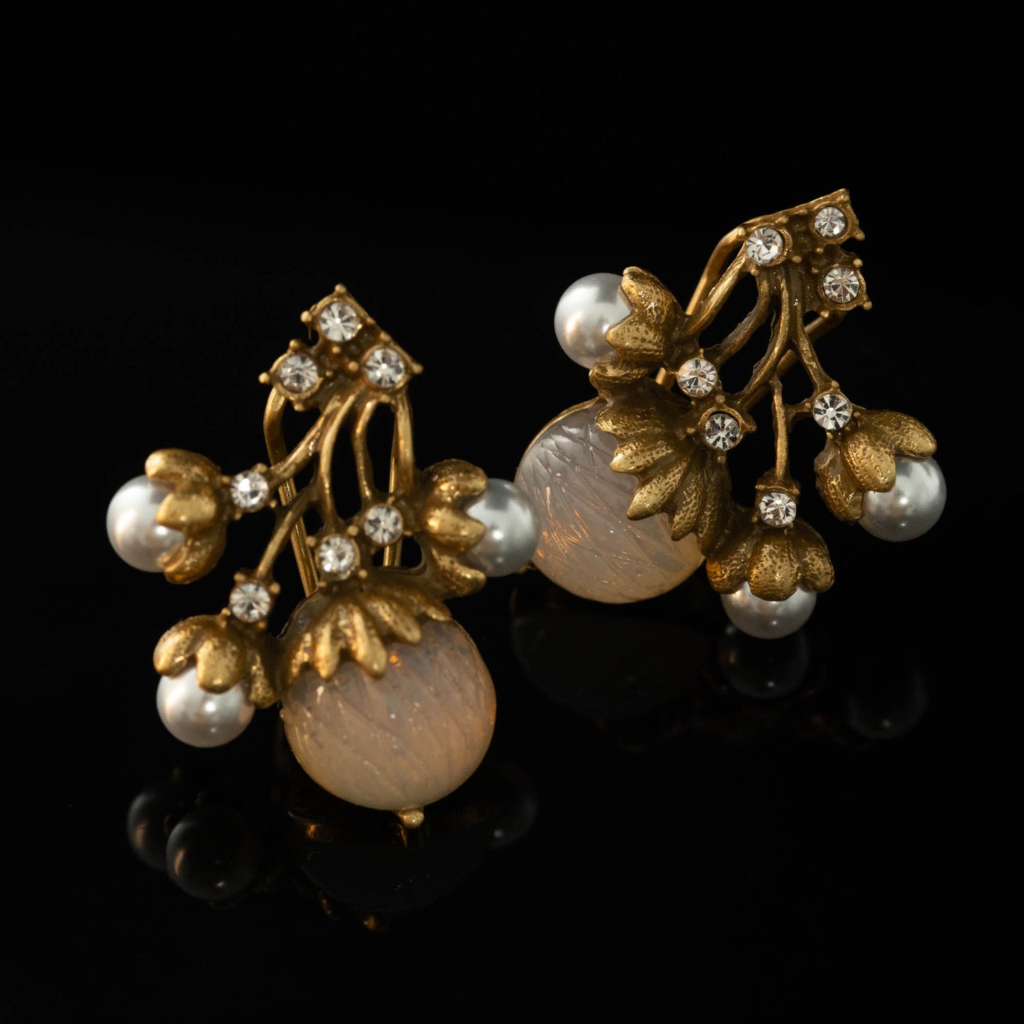 Vintage Pearl Floral Timeless Earrings Gift Jewelry