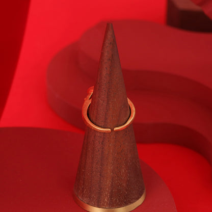 Vintage Geometric Chic Polished Open Ring