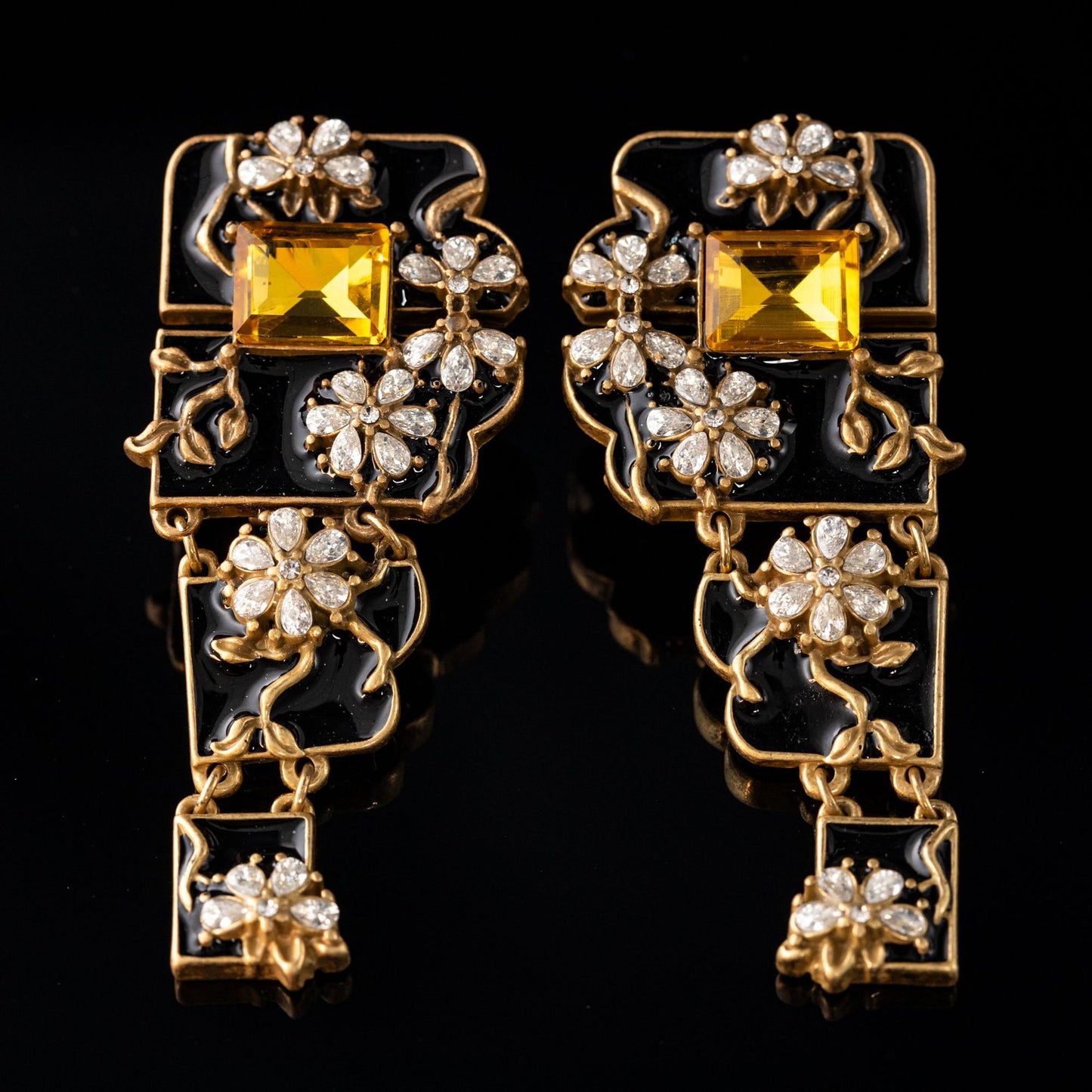 Vintage Artisan Stone Inlay Earrings for Women