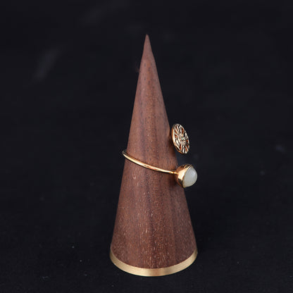 Vintage Geometric Artisan Handcrafted Open Ring Gift Jewelry