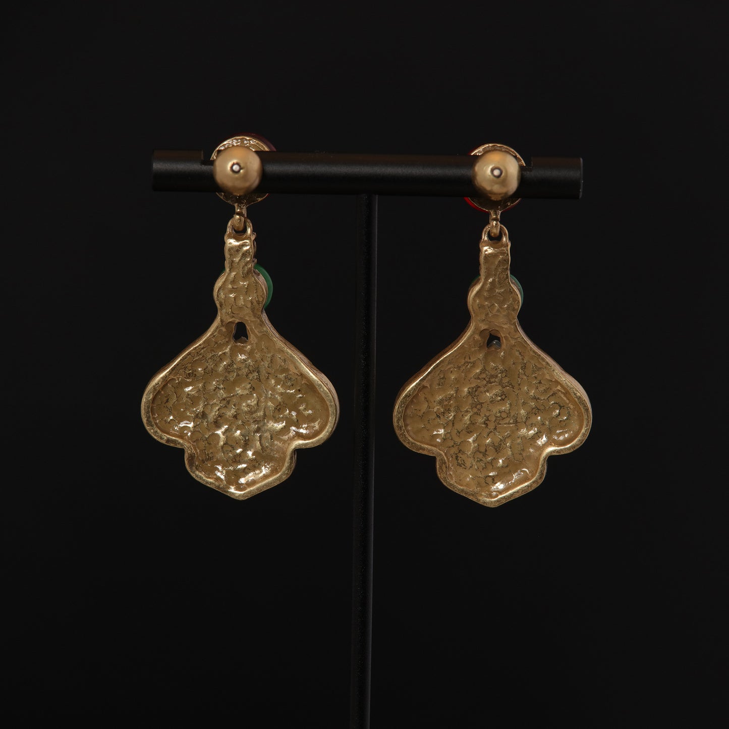 Vintage Enamel Statement Refined Earrings Handcrafted Design
