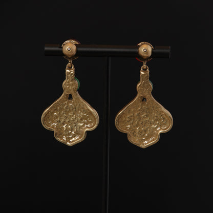 Vintage Enamel Statement Refined Earrings Handcrafted Design