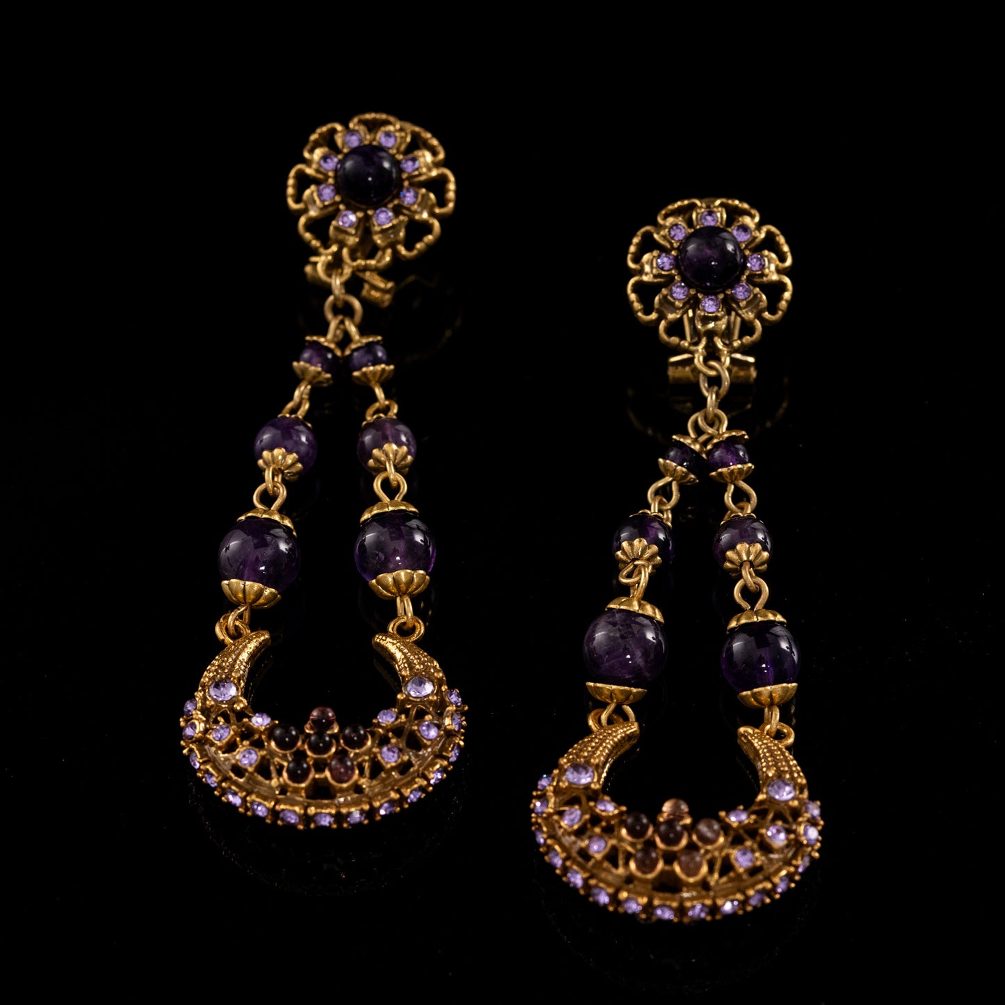 Vintage Pearl Floral Elegant Earrings for Ladies