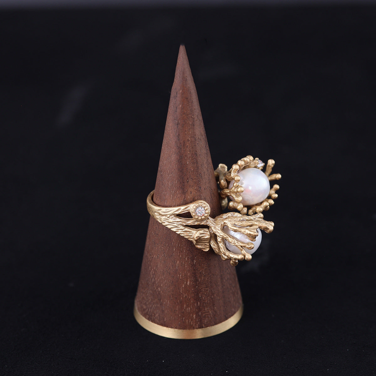 Vintage Pearl Geometric Chic Handcrafted Open Ring Gift Jewelry
