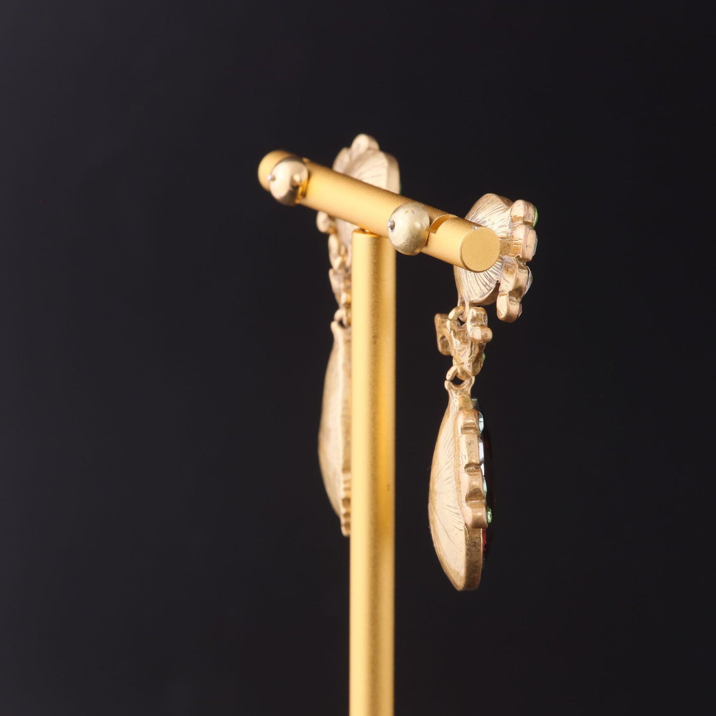Vintage Crystal Heart Elegant Handcrafted Earrings Gift Jewelry