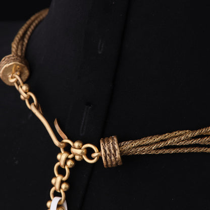 Vintage Natural Stone Geometric Artisan Braided Necklace for Women