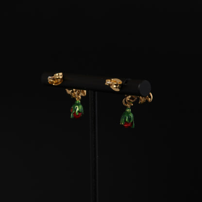 Vintage Pearl Leaf Artisan Earrings for Women
