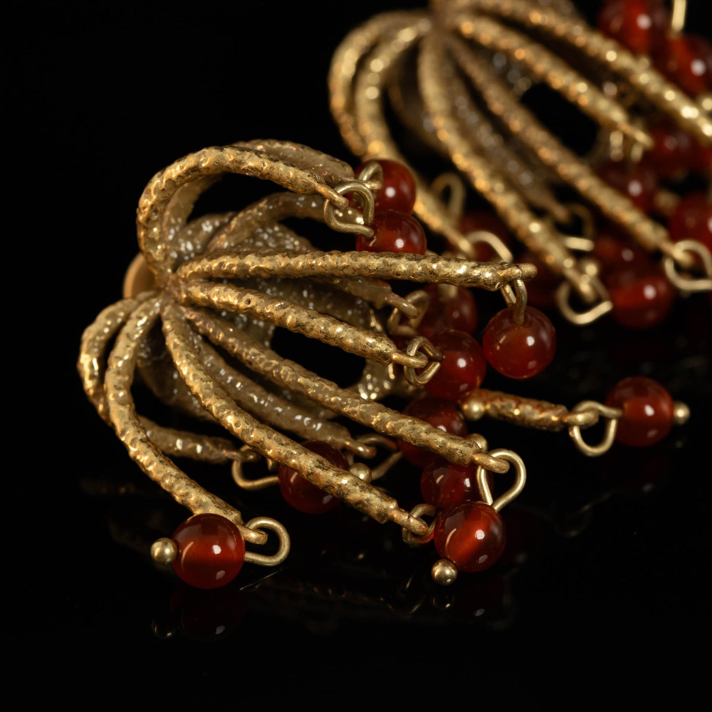 Vintage Agate Classic Luxury Earrings Handcrafted Design