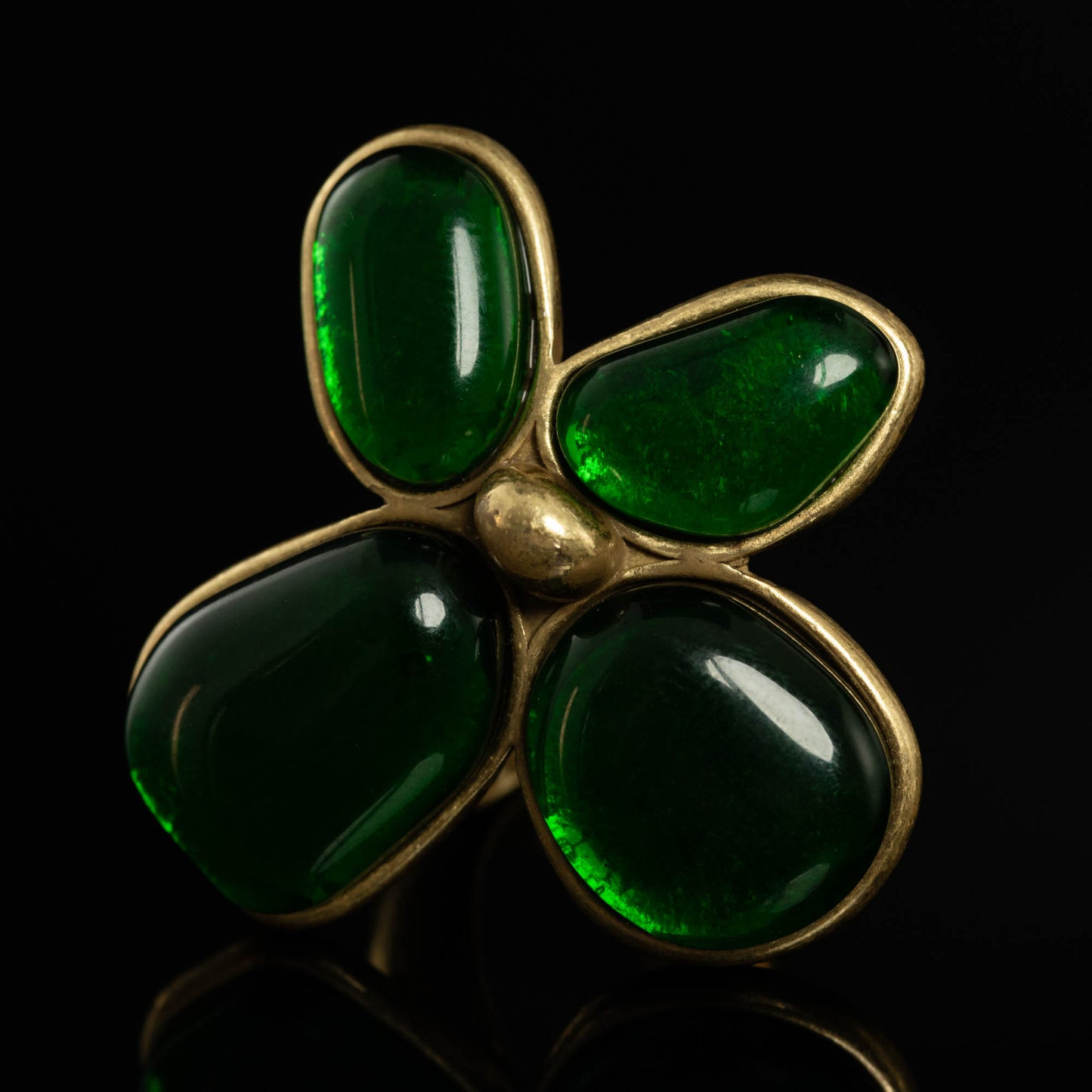 Vintage Natural Stone Geometric Classic Open Ring