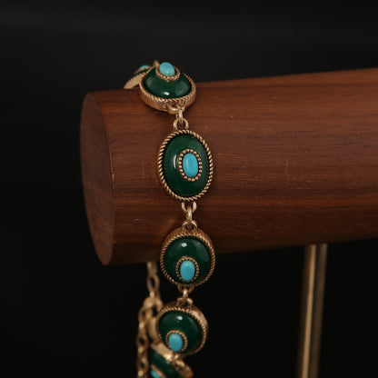 Vintage Artisan Agate Handcrafted Jewelry Set Baroque