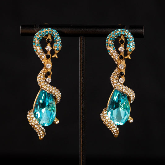 Vintage Cubic Zirconia Chic Stone Inlay Earrings Timeless Style