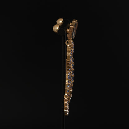Vintage Statement Stone Inlay Earrings Gift Jewelry