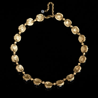 Vintage Pearl Floral Statement Stone Inlay Necklace for Ladies