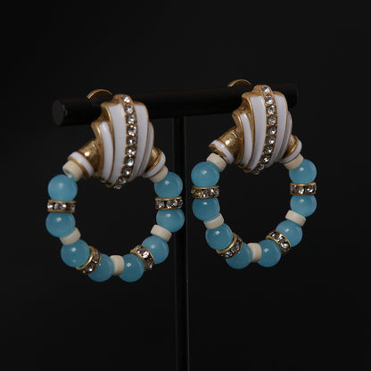 Vintage Enamel Chic Handcrafted Earrings Handcrafted Design