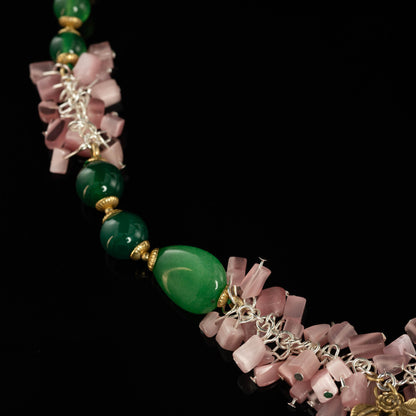 Vintage Natural Stone Artisan Necklace Gift Jewelry