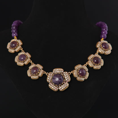 Vintage Refined Agate Petal Jewelry Set Ornate