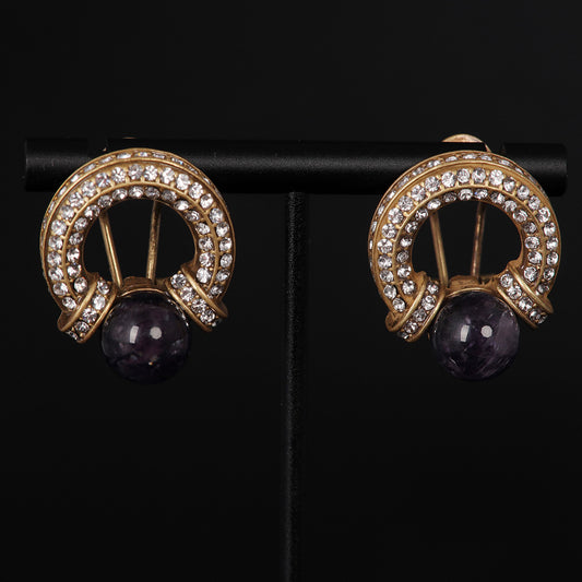Vintage Agate Elegant Elegant Earrings Handcrafted Design