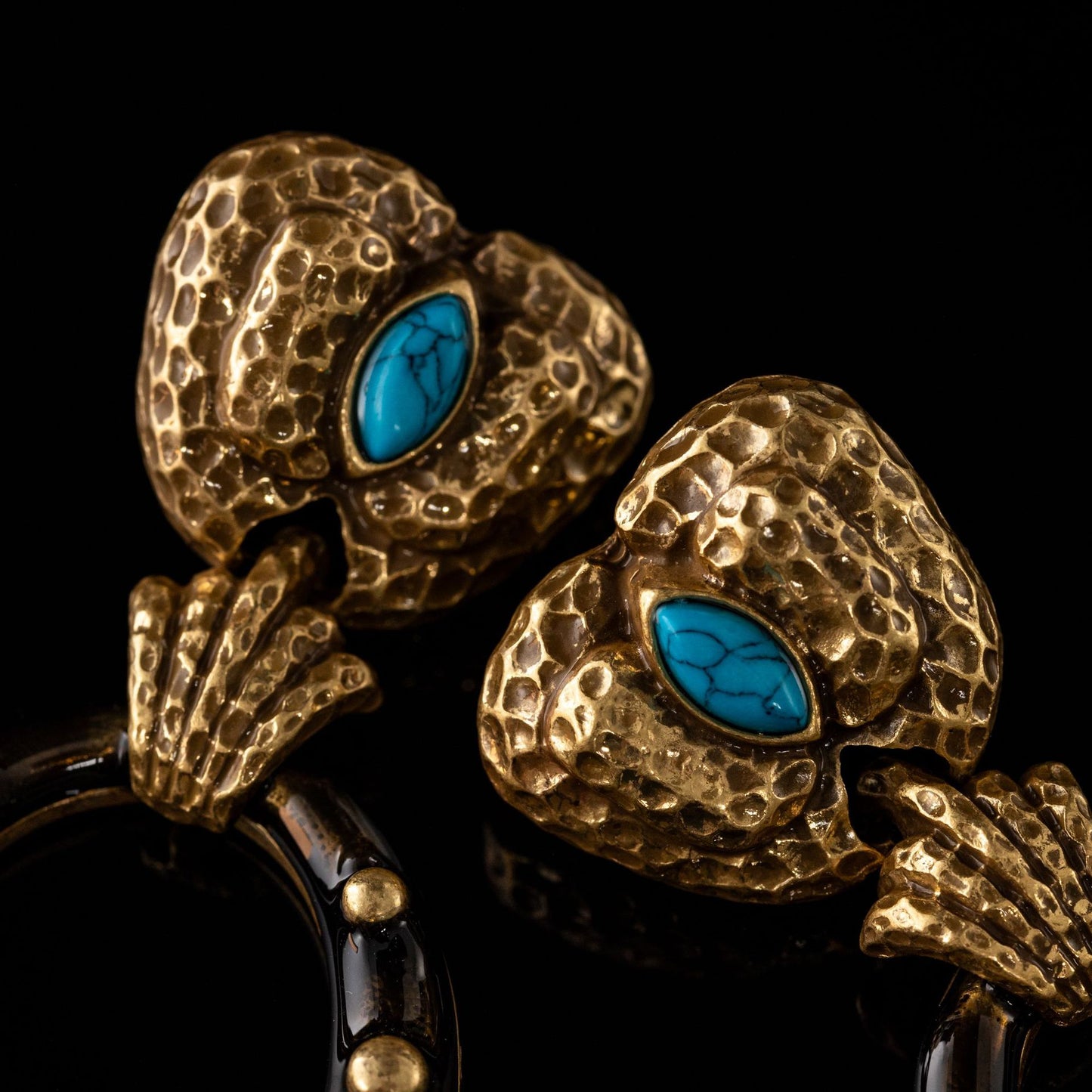 Vintage Enamel Refined Stone Inlay Earrings Timeless Style