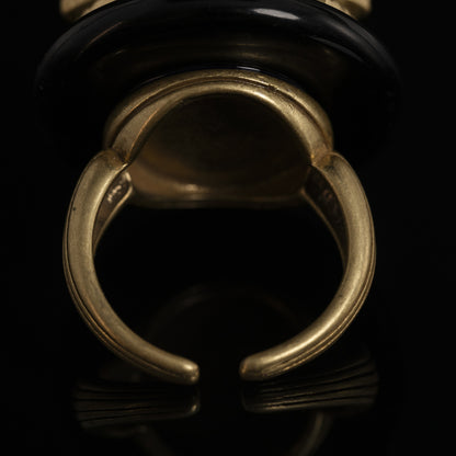 Vintage Agate Geometric Elegant Handcrafted Open Ring Timeless Style