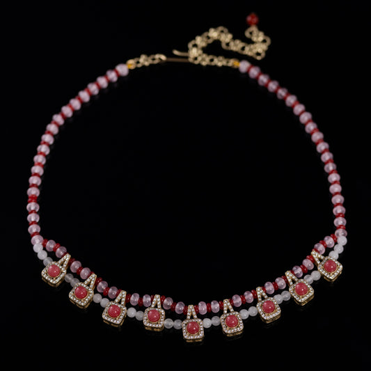 Vintage Agate Geometric Classic Necklace Gift Jewelry