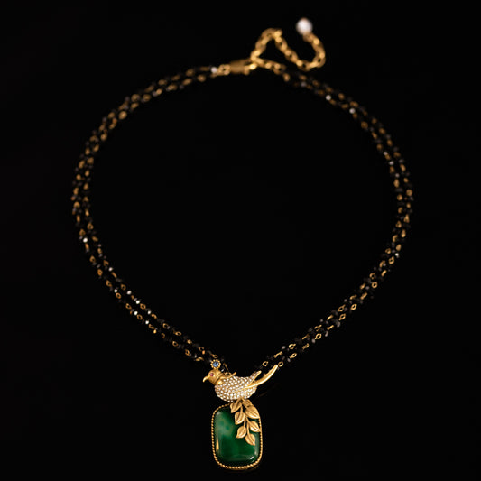 Vintage Agate Timeless Stone Inlay Necklace for Ladies