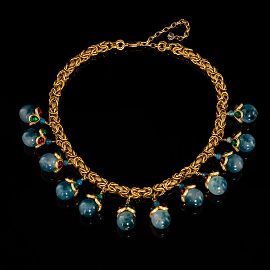 Vintage Glass Star Classic Necklace Handcrafted Design