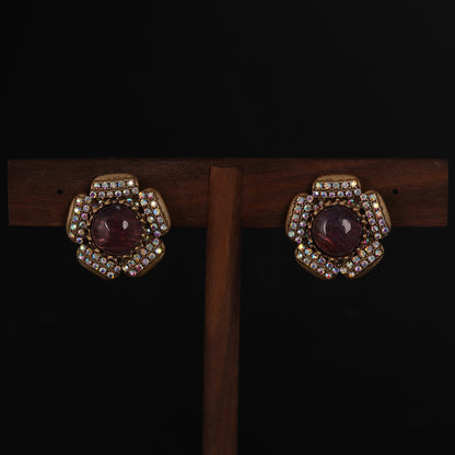 Vintage Refined Agate Petal Jewelry Set Ornate