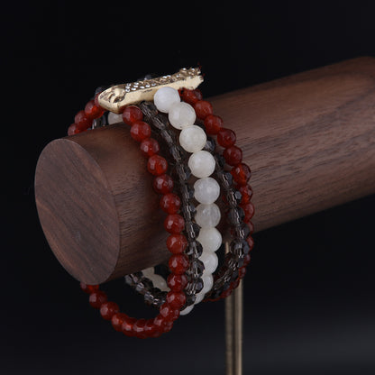 Vintage Agate Geometric Refined Handcrafted Bracelet Timeless Style