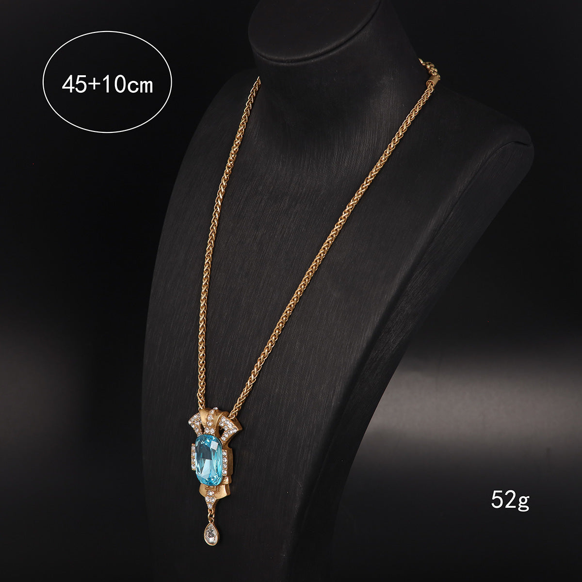 Vintage Crystal Luxury Stone Inlay Necklace for Ladies