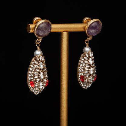 Vintage Crystal Artisan Timeless Earrings Gift Jewelry