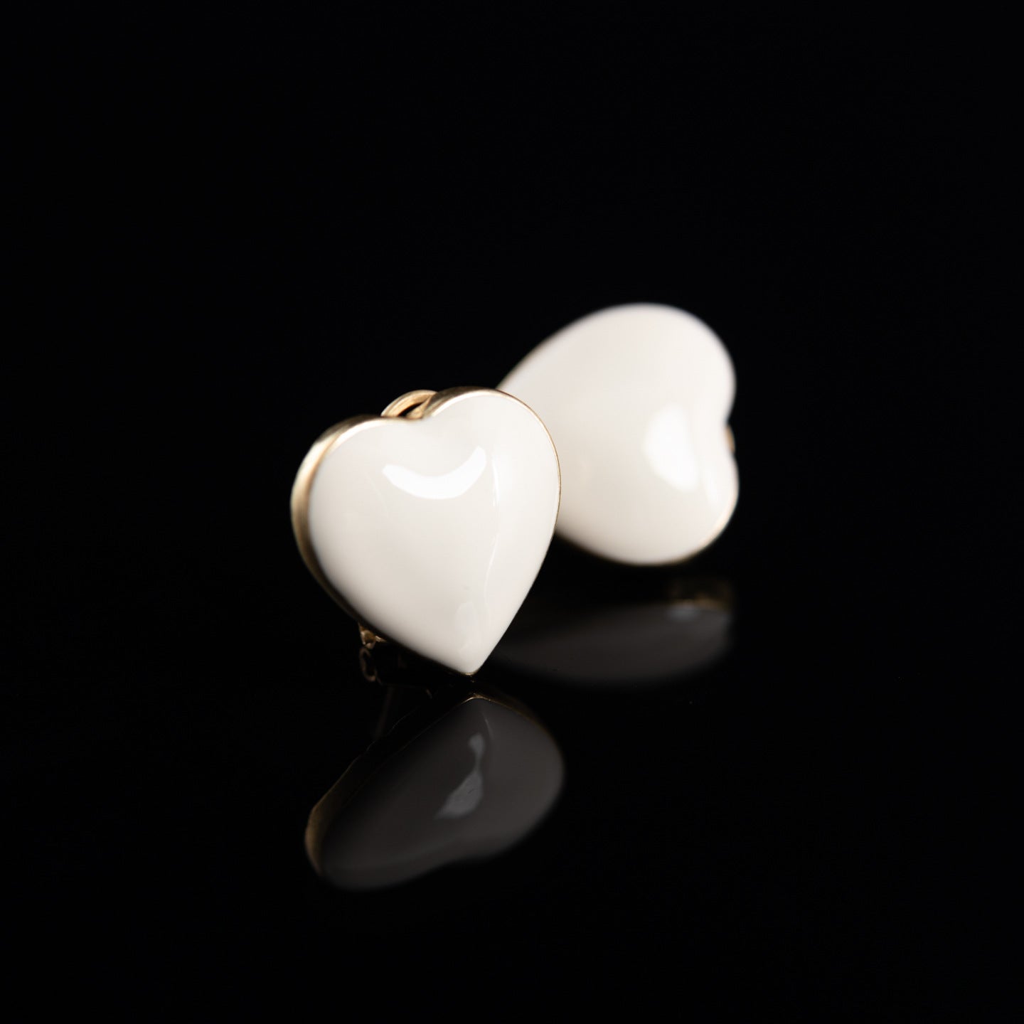 Vintage Enamel Heart Statement Handcrafted Earrings Timeless Style