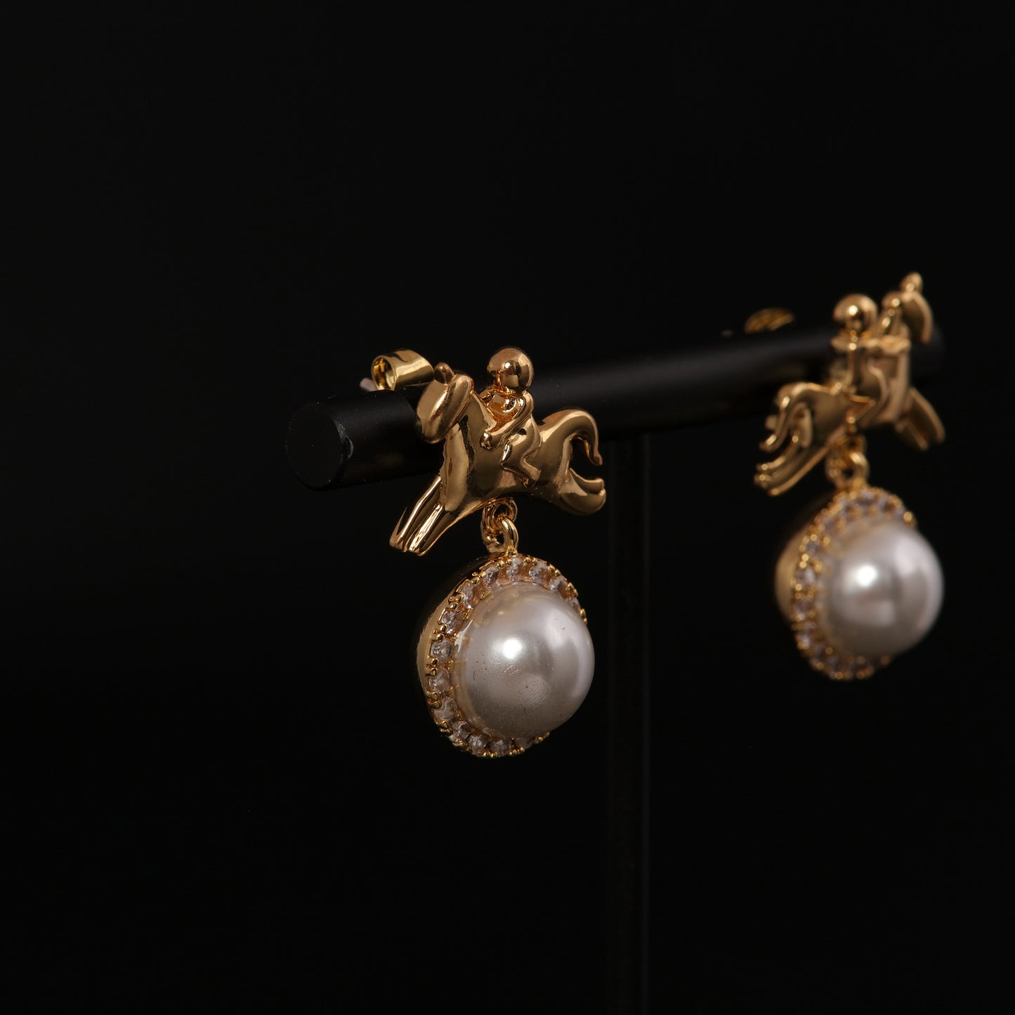Vintage Pearl Heart Classic Handcrafted Earrings Gift Jewelry