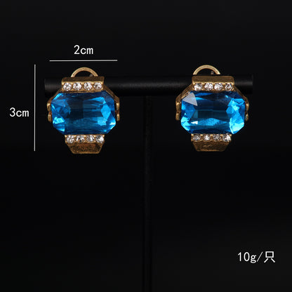 Vintage Enamel Chic Polished Earrings for Women