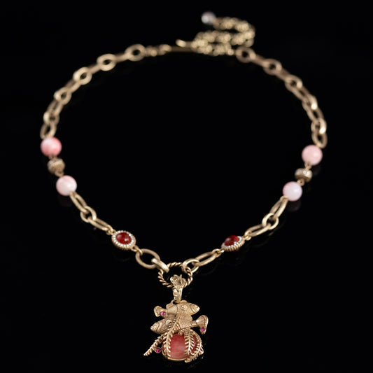 Vintage Natural Stone Luxury Necklace Handcrafted Design