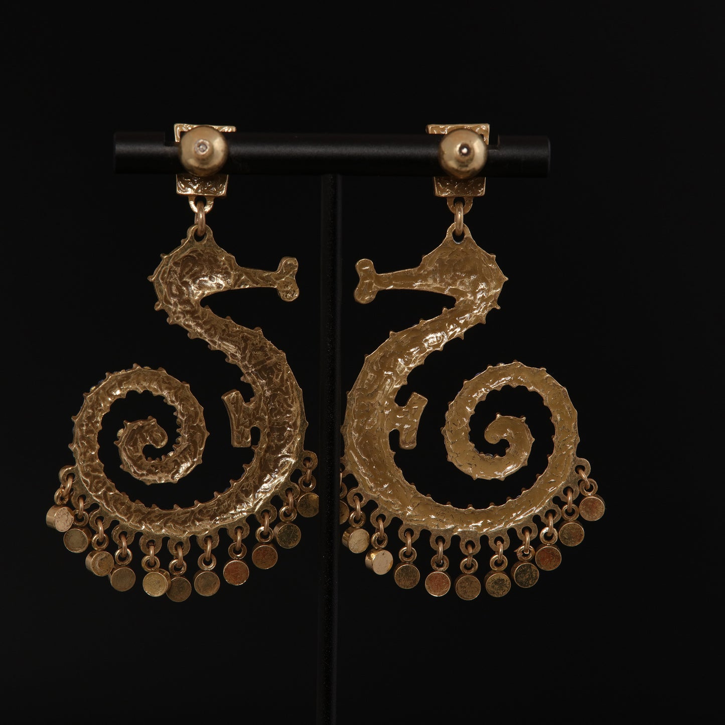 Vintage Statement Stone Inlay Earrings Gift Jewelry