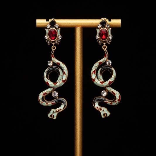 Vintage Enamel Luxury Elegant Earrings for Women