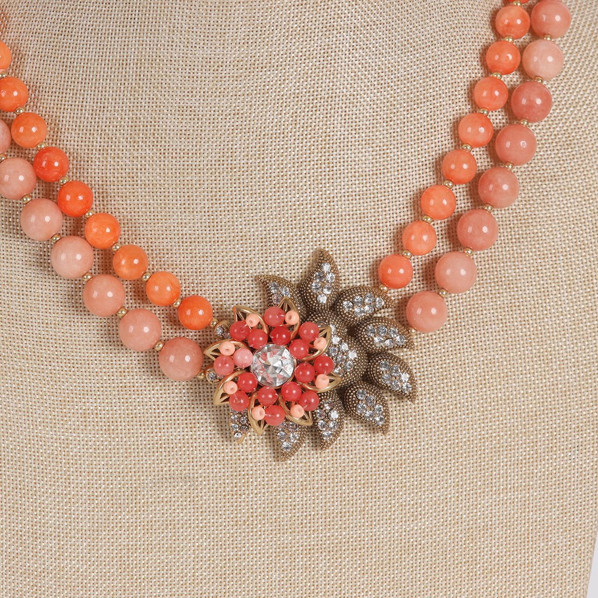 Vintage Pearl Floral Statement Handcrafted Necklace Handcrafted Design