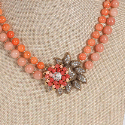 Vintage Pearl Floral Statement Handcrafted Necklace Handcrafted Design
