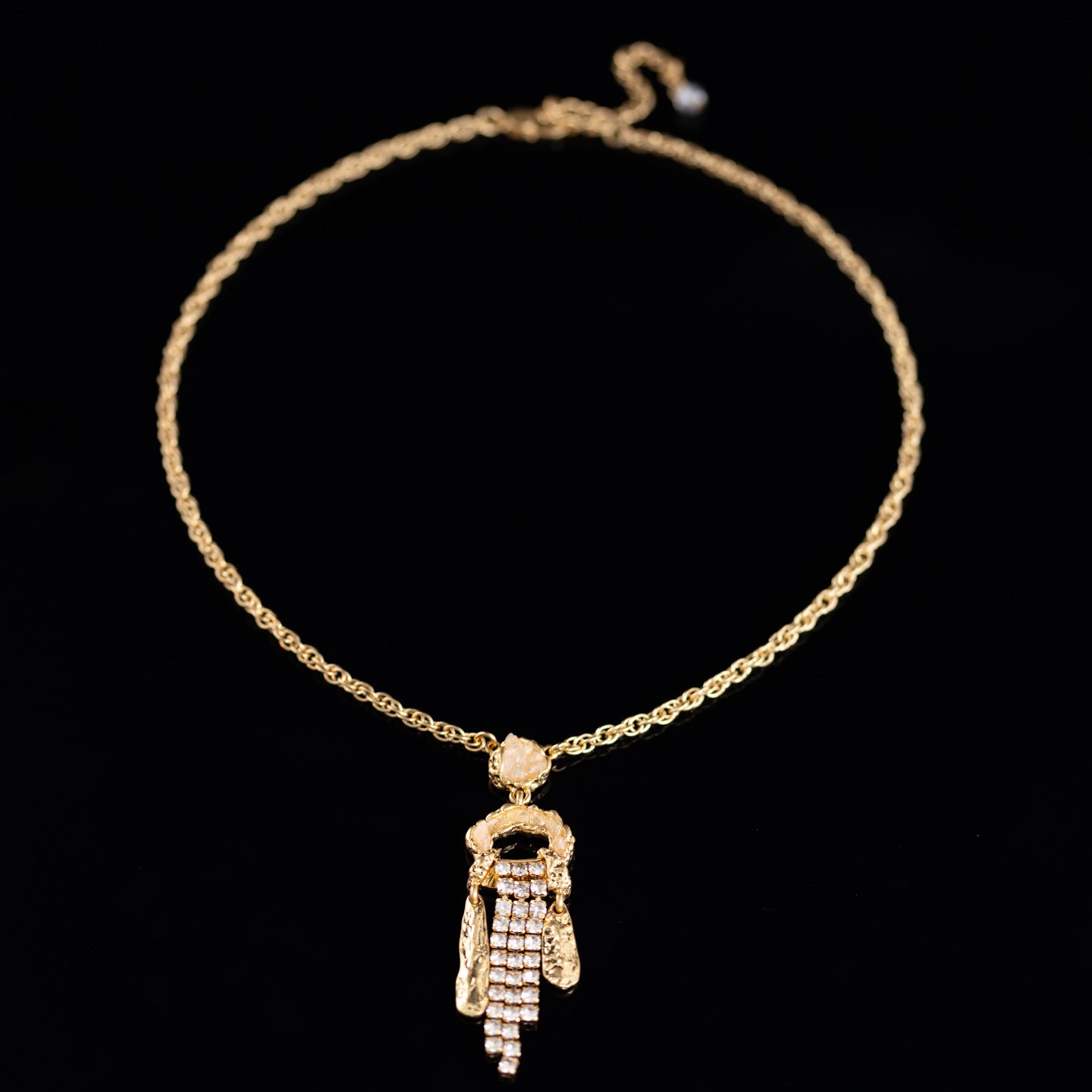 Vintage Natural Stone Geometric Refined Necklace Timeless Style